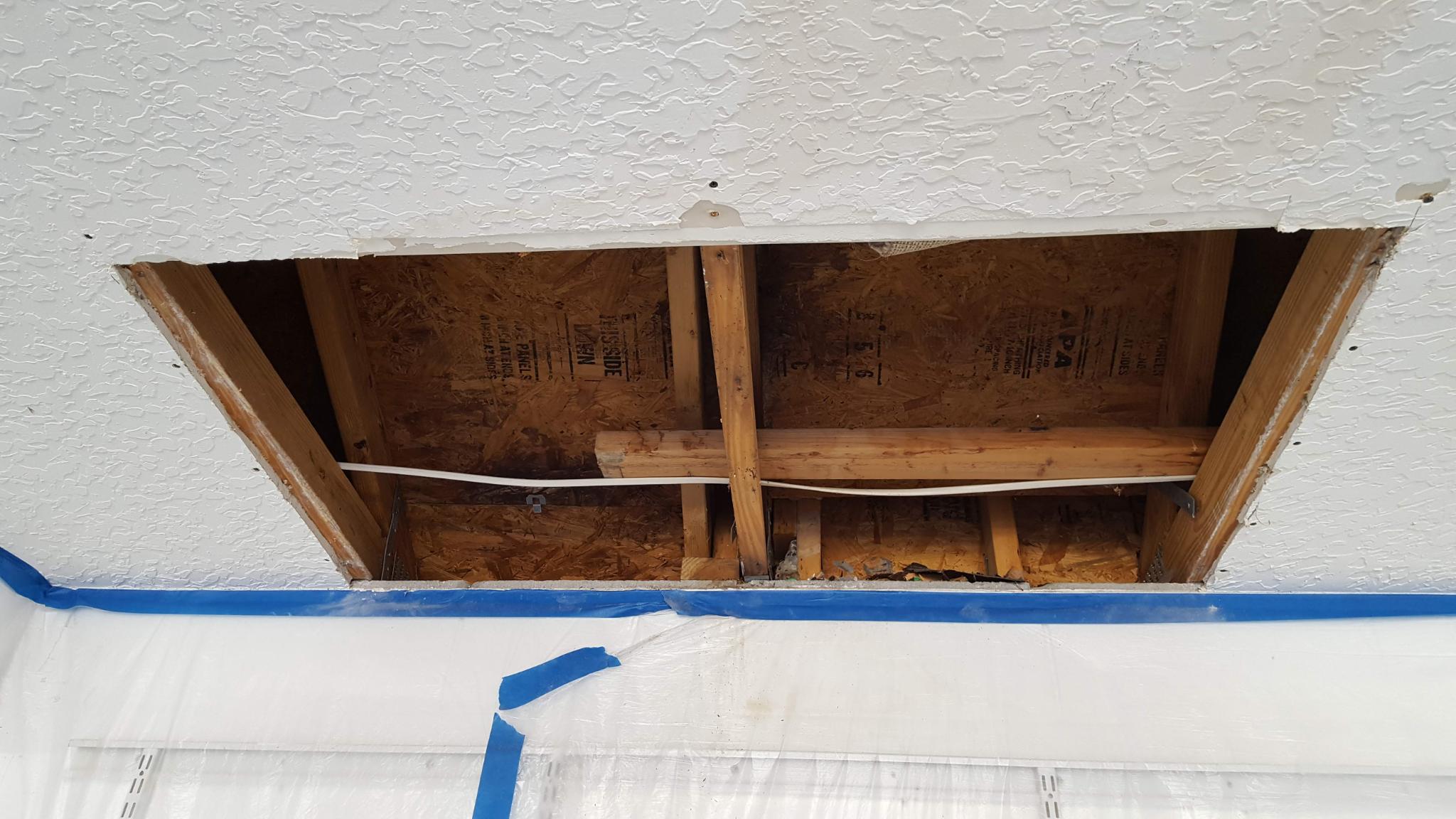 Ceiling drywall repair prep — Orange City FL