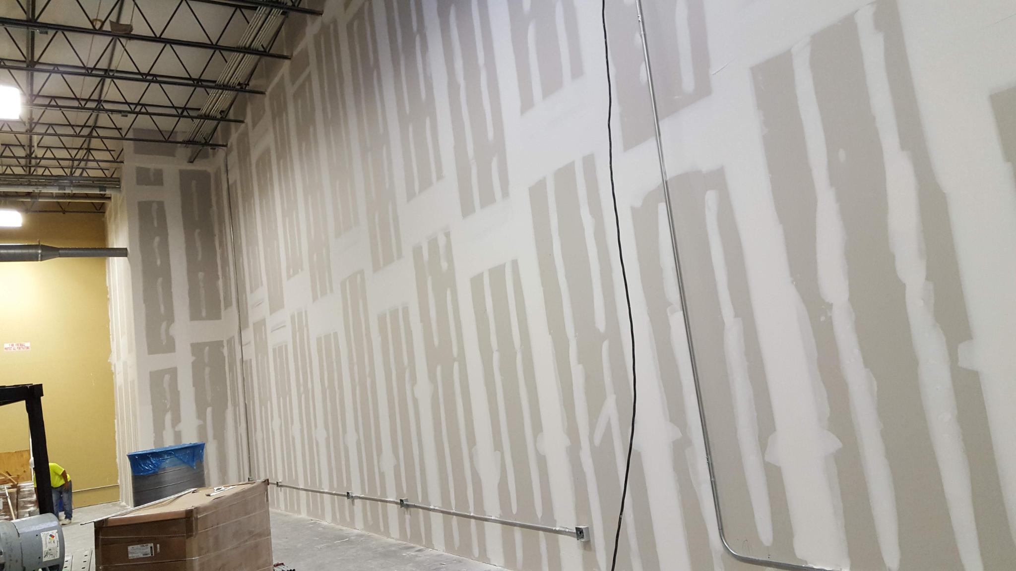 Commercial drywall finishing high walls — Volusia County FL