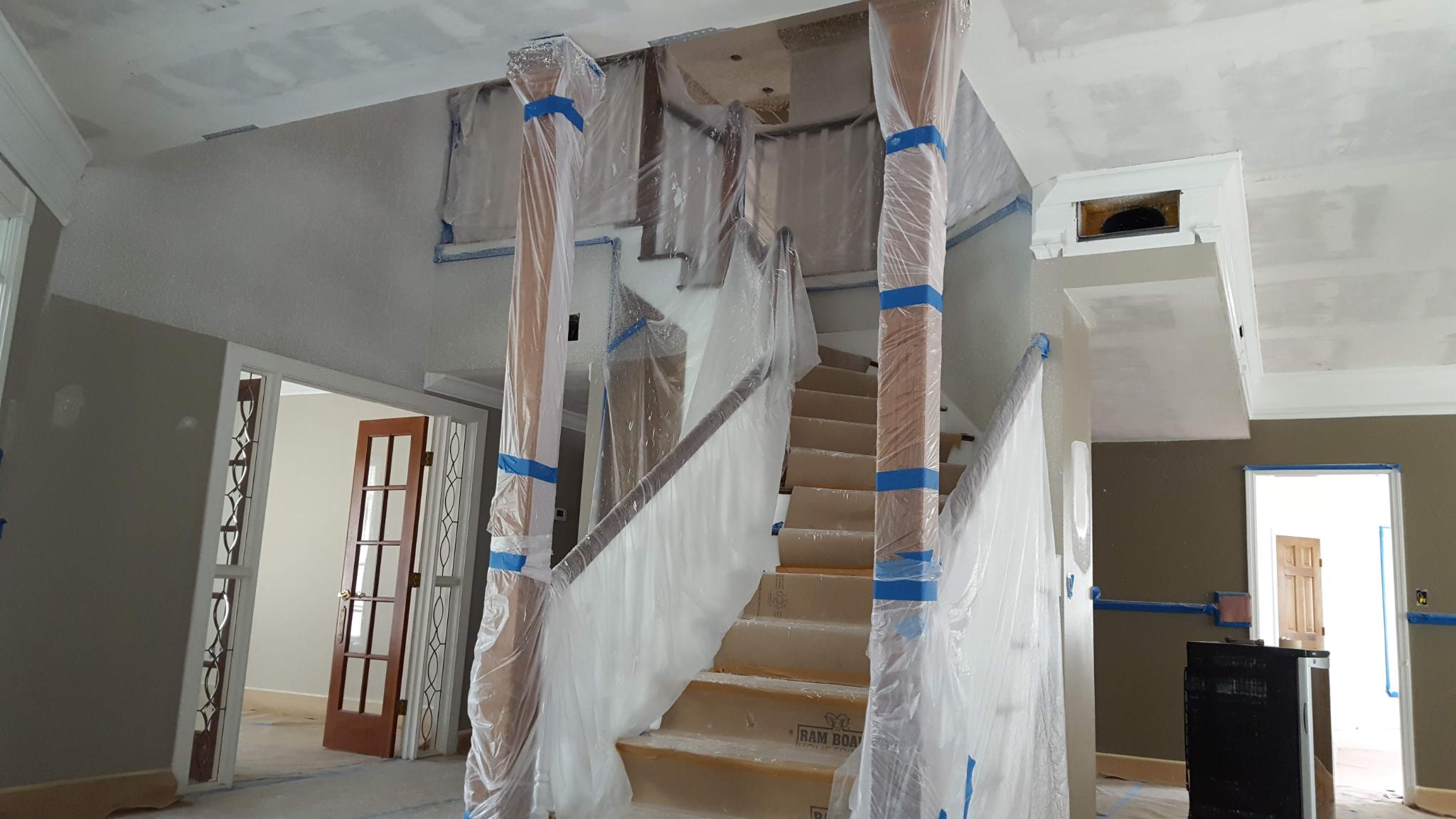 Interior drywall remodel staircase prep — Orange City FL